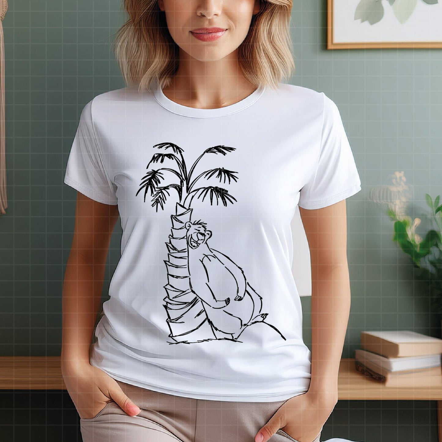 COD3329 - Jungle Book SVG png dxf clipart , cut file outline silhouette, T-Shirt Prints Wall Decals, Baloo jungle book svg