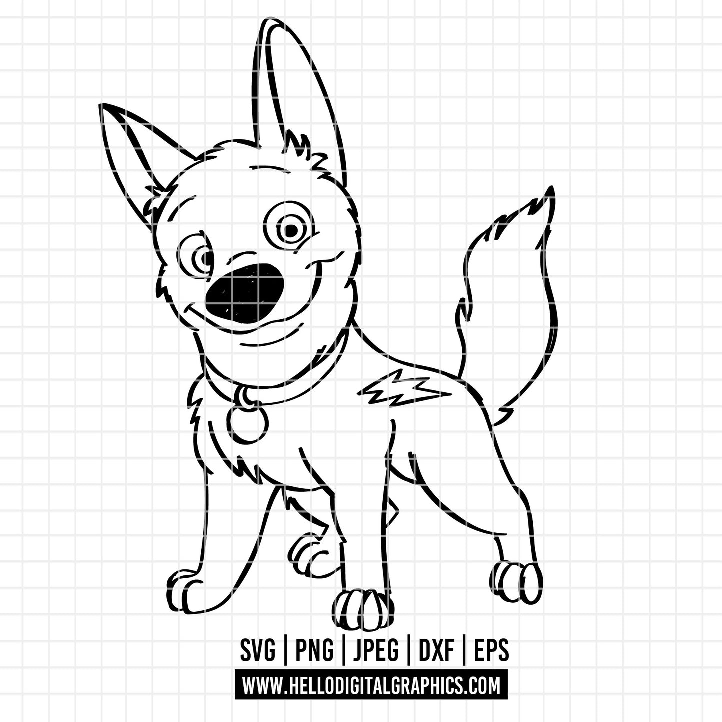 COD3349- Bolt svg, Bolt pixar svg, Disney svg, outline svg, cricut, silhouette