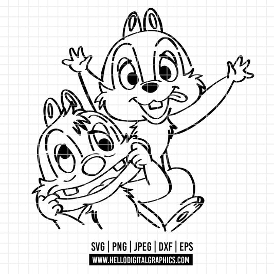 COD3350 - Chip and Dale Svg, chip Svg cut file for Cricut, Chip and Dale png, Double Trouble svg