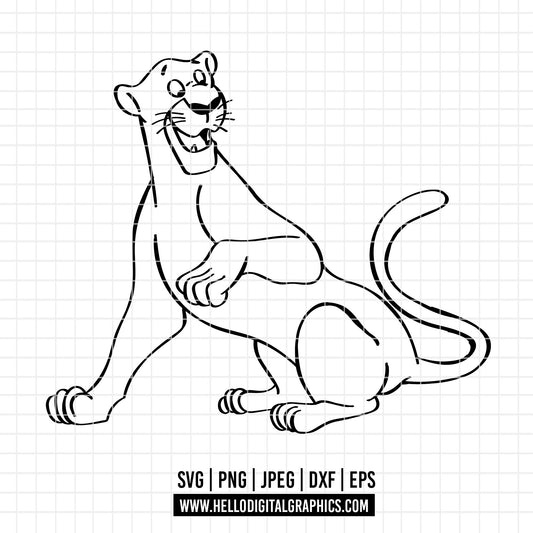 COD3352 - Jungle Book SVG png dxf clipart , cut file outline silhouette, T-Shirt Prints Wall Decals, Baloo jungle book svg