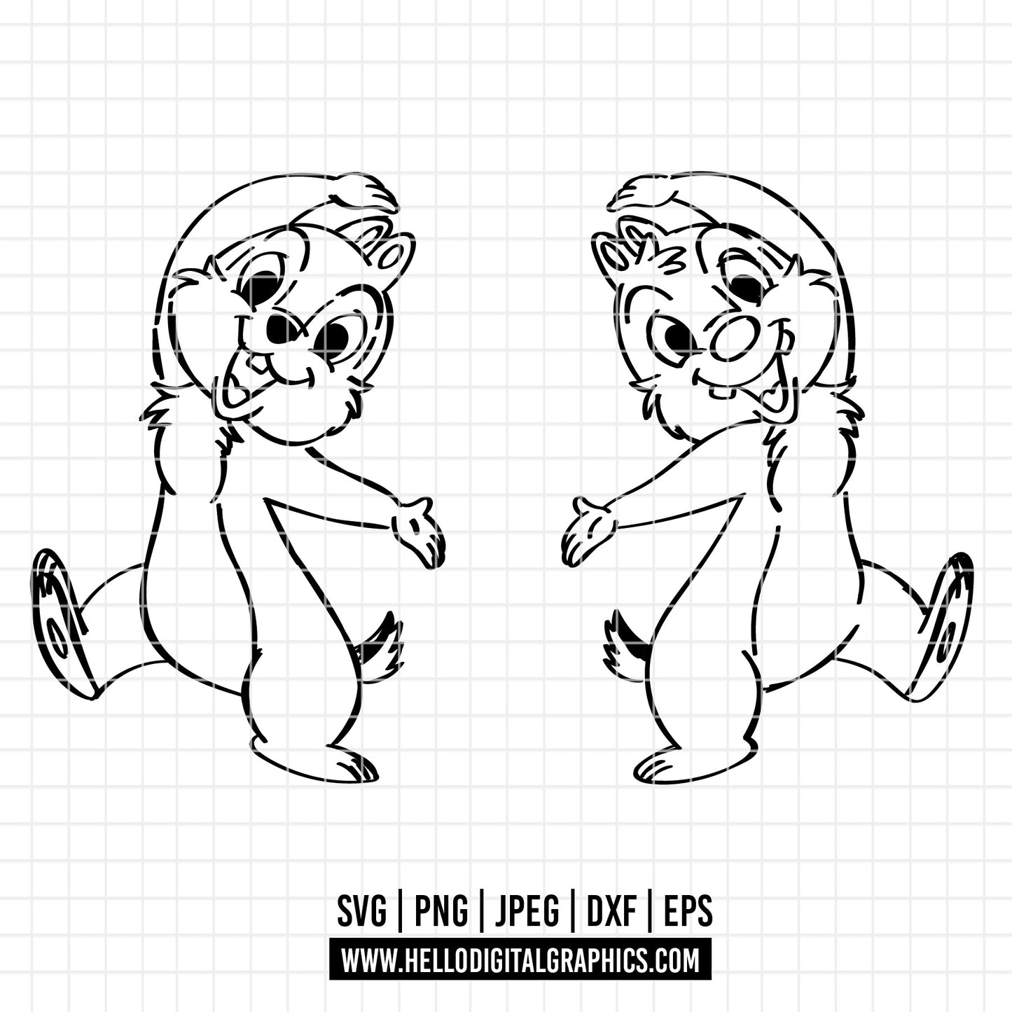 COD3359 - Chip and Dale Svg, chip Svg cut file for Cricut, Chip and Dale png, Double Trouble svg