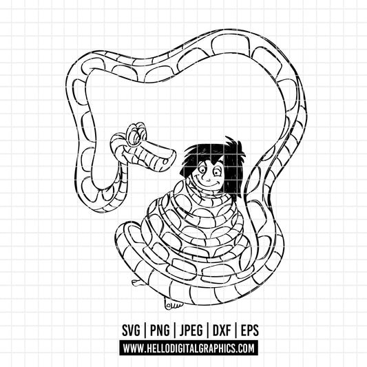 COD3453 - Jungle Book SVG png dxf clipart , cut file outline silhouette, T-Shirt Prints Wall Decals, Baloo jungle book