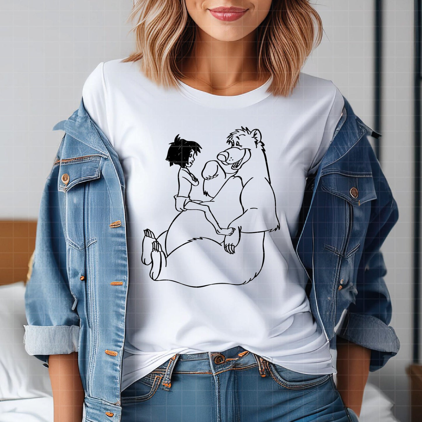 COD3454 - Jungle Book SVG png dxf clipart , cut file outline silhouette, T-Shirt Prints Wall Decals, Baloo jungle book