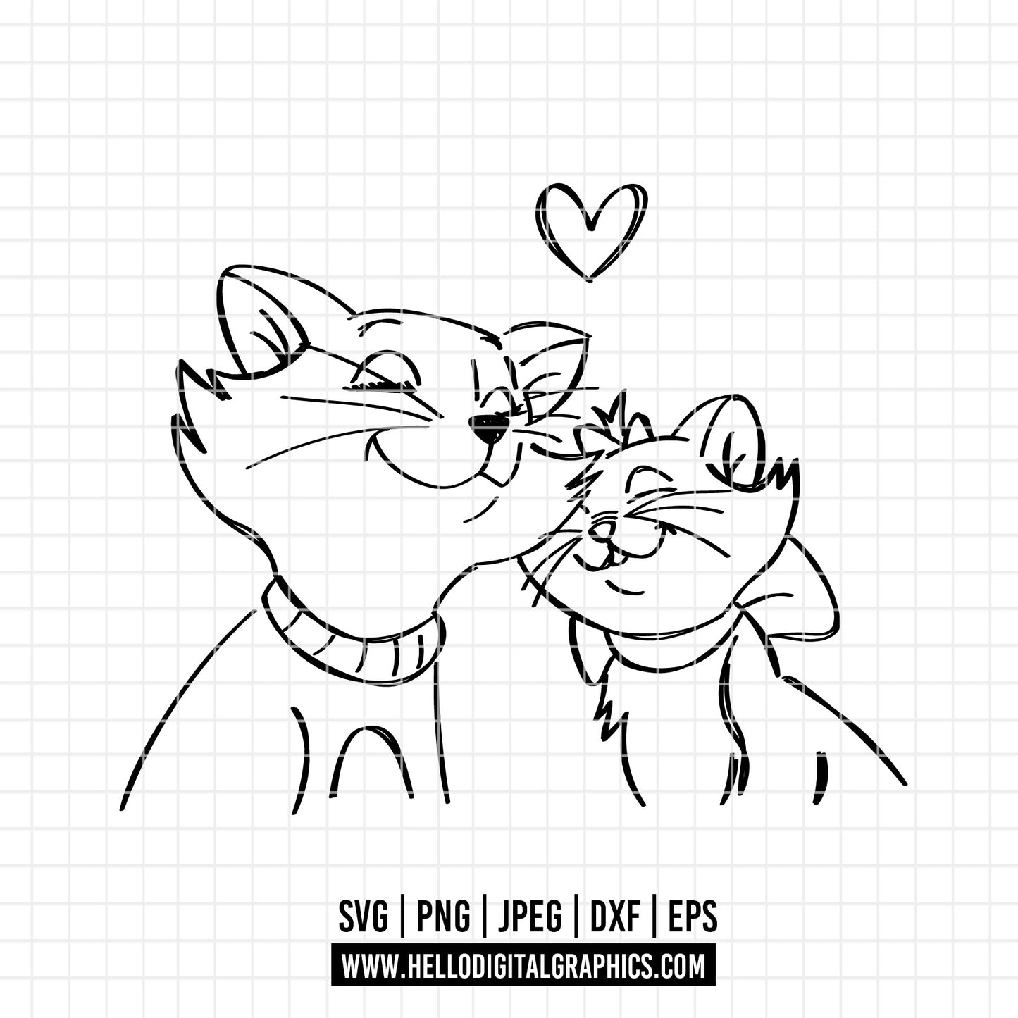 COD3462 - The aristocats SVG, The aristocats clipart vector. Kitten marie
