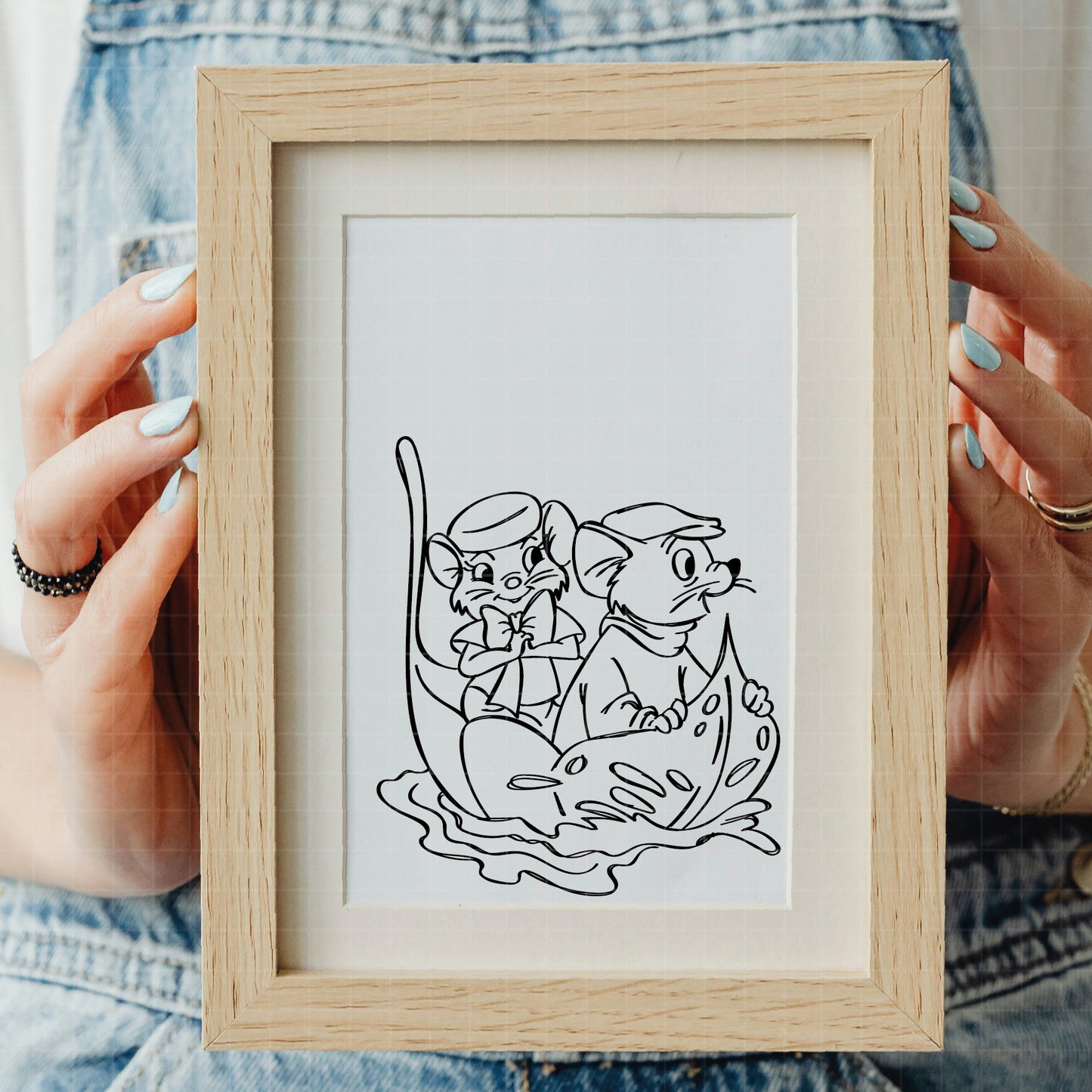 COD3465 - Bernard and Bianca, The Rescuers SVG, PNG, EPS - Adventures of Bernard and Bianca line art/ Outline clipart vector