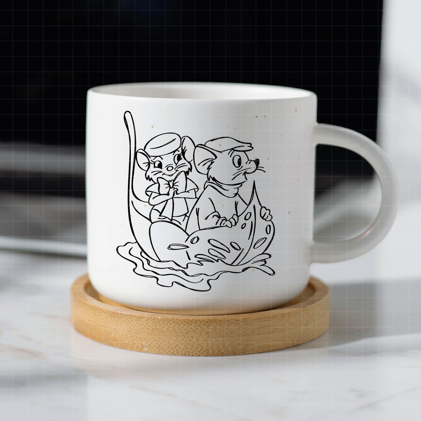 COD3465 - Bernard and Bianca, The Rescuers SVG, PNG, EPS - Adventures of Bernard and Bianca line art/ Outline clipart vector