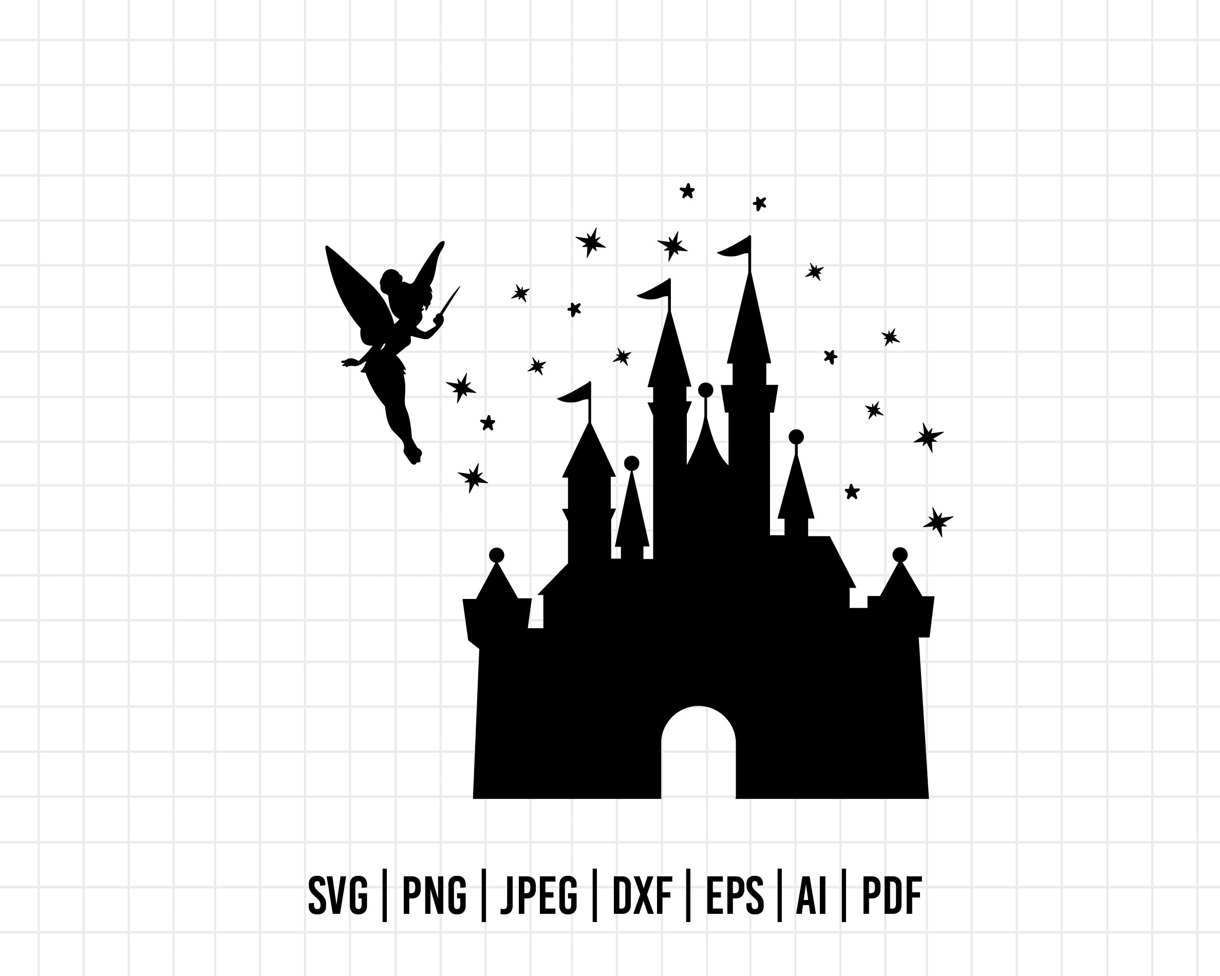 COD351- Castle svg, disney castle svg, disney svg, tinker bell svg, cr ...