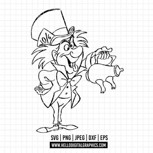 COD3574 - Alice in wonderland svg, Alice sketch svg, disney svg, Silhouette, Cricut