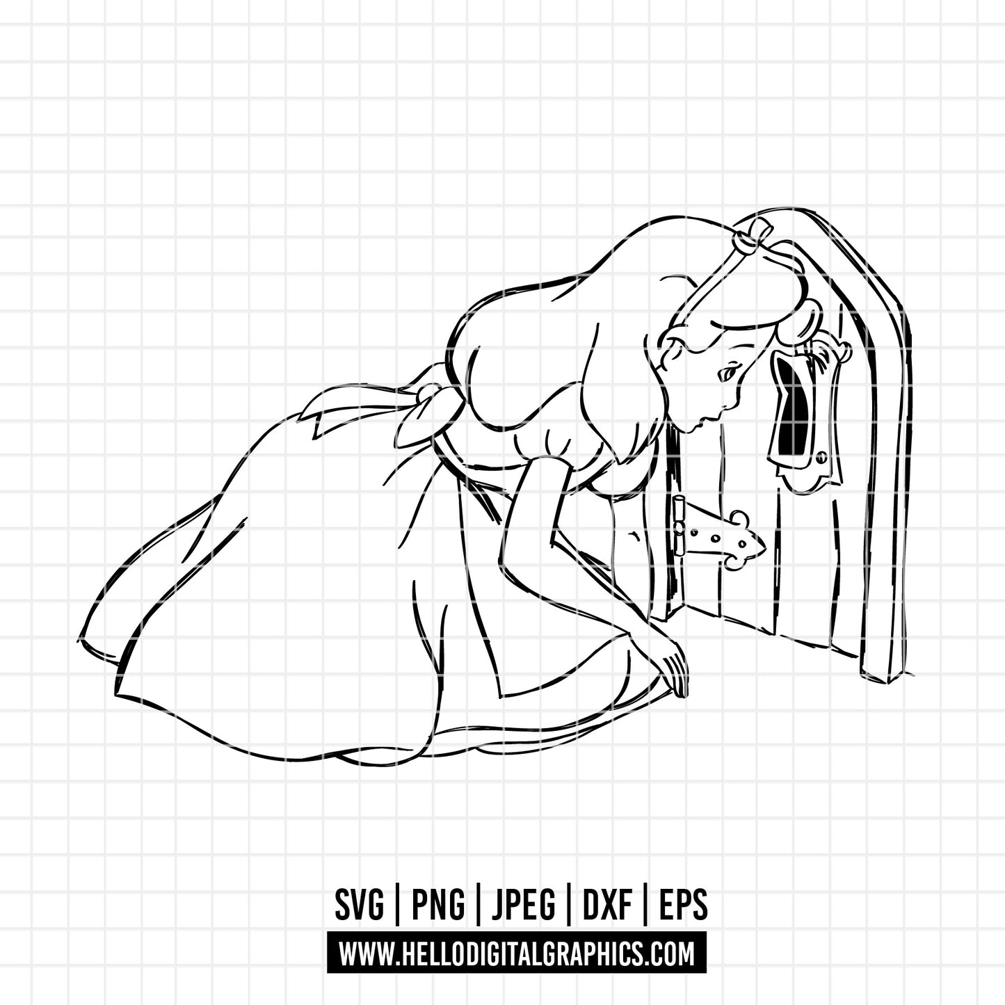 COD3590 - Alice in wonderland svg, Alice sketch svg, disney svg, Silhouette, Cricut