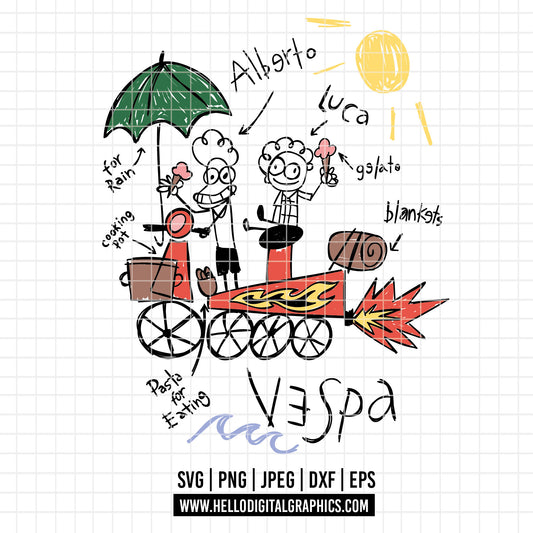 COD3592 - Luca and Alberto Svg, Luca Svg, Alberto Svg, Disney Svg, Cartoon Svg