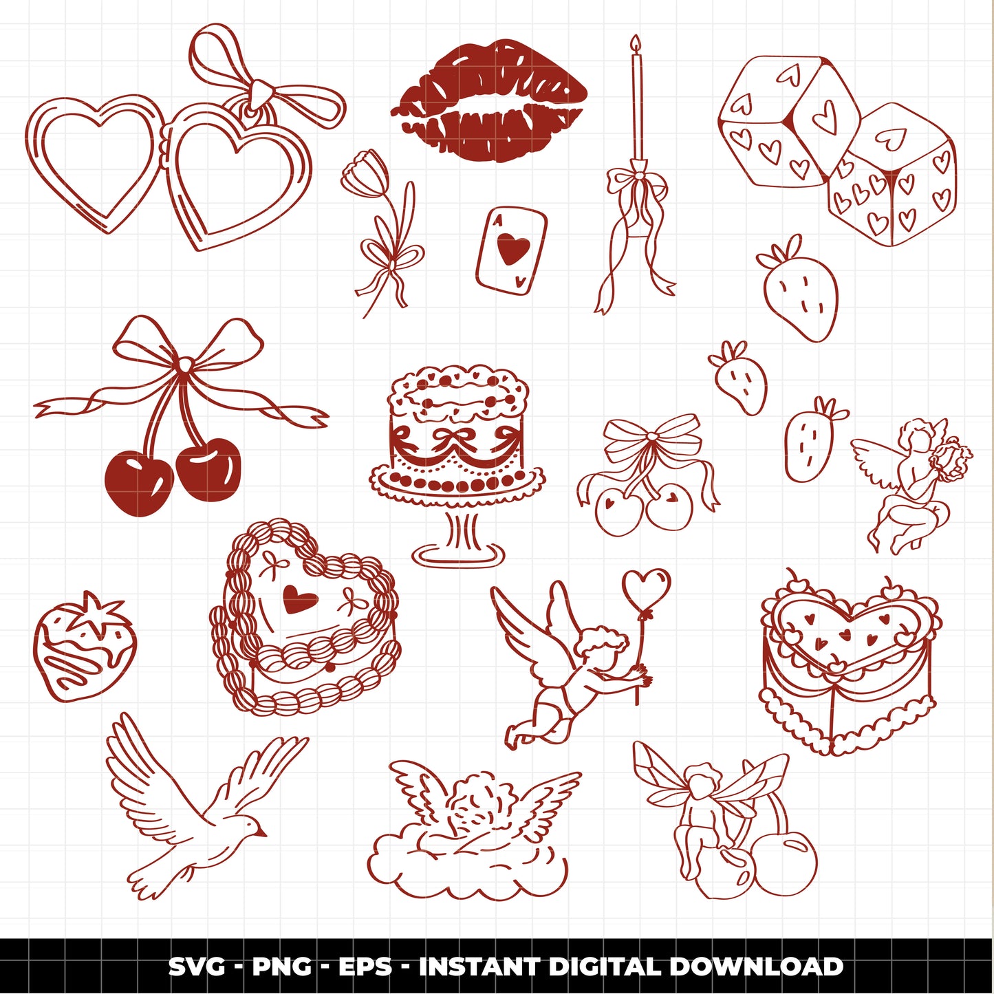 COD3612 - Doodle  bow coquette clipart, Frames Clipart, Aesthetic frames Clipart, frames printable