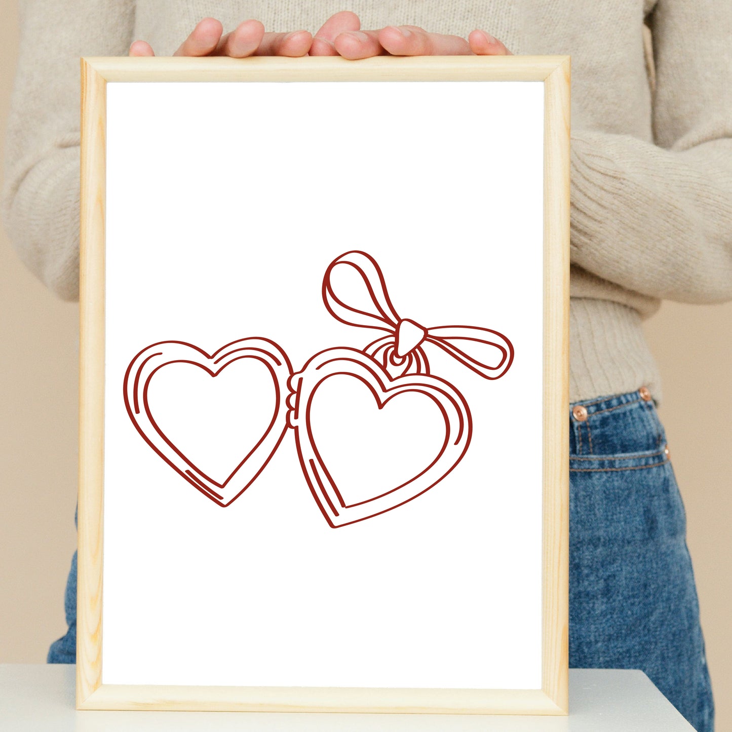 COD3612 - Doodle  bow coquette clipart, Frames Clipart, Aesthetic frames Clipart, frames printable