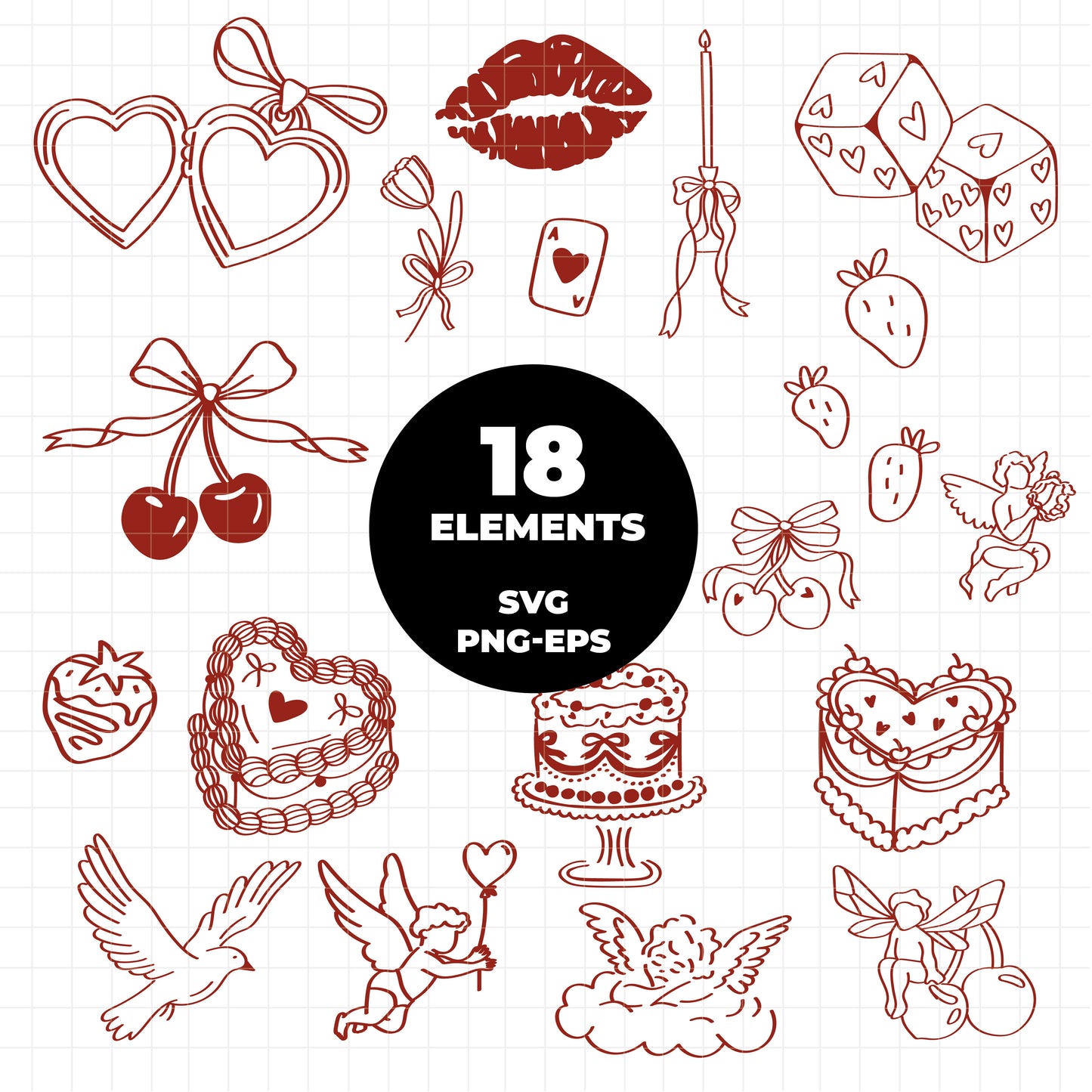 COD3612 - Doodle  bow coquette clipart, Frames Clipart, Aesthetic frames Clipart, frames printable