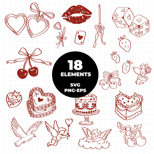 COD3612 - Doodle  bow coquette clipart, Frames Clipart, Aesthetic frames Clipart, frames printable