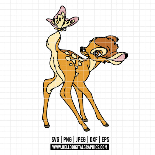 COD3623 - bambi svg, bambi png, bambi clipart, disney svg, cricut, silhouette