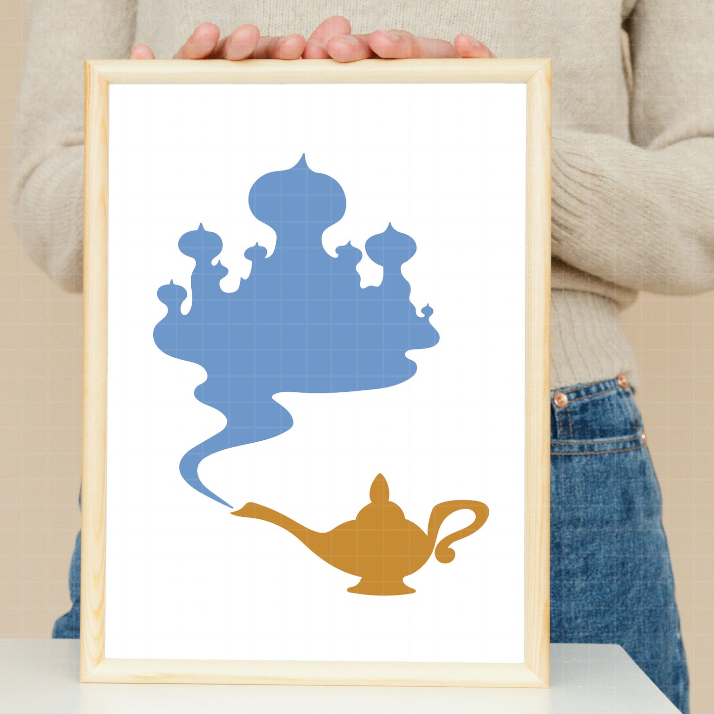 COD3627 - Genie svg, aladdin genie, Aladdin svg, Princess svg, silhouette svg, disney svg