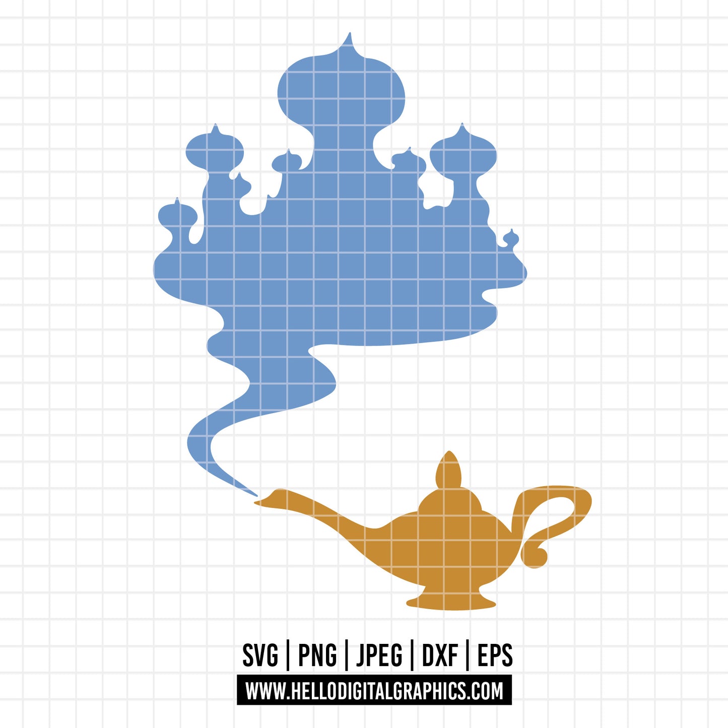 COD3627 - Genie svg, aladdin genie, Aladdin svg, Princess svg, silhouette svg, disney svg