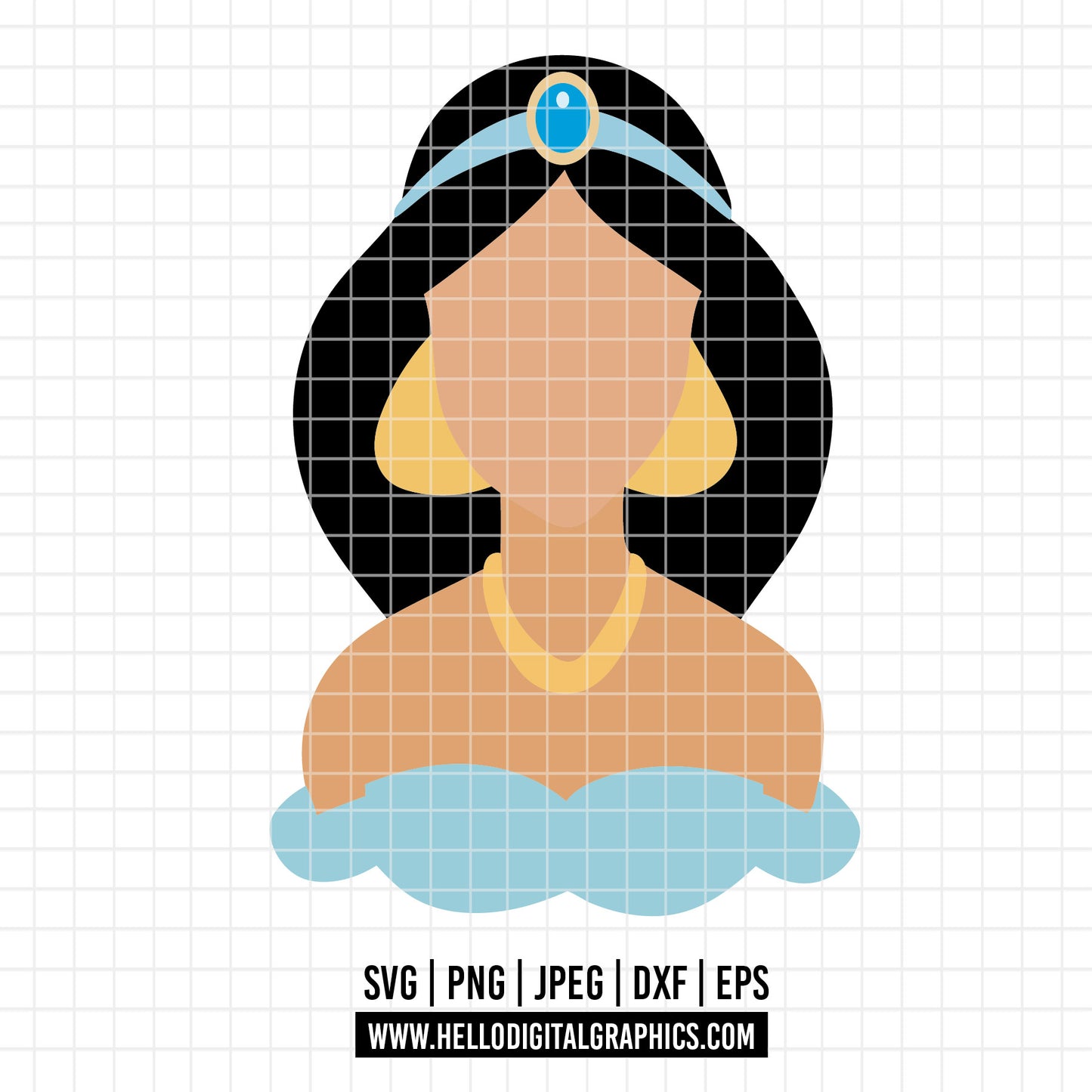 COD3628 - Jasmine Svg, Princess Svg, Indian Princess svg, Arabian Princess SVG, Aladdin svg, Princess svg, silhouette svg, disney svg