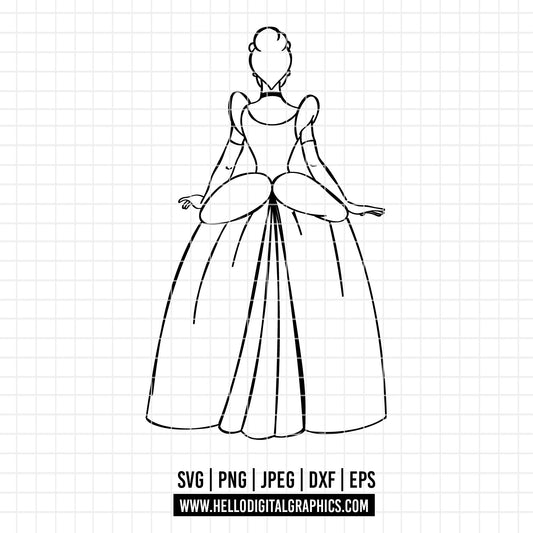 COD3645 - Cinderella svg, Princess svg, Princess for Cricut Silhouette, Tumbler svg, disney svg