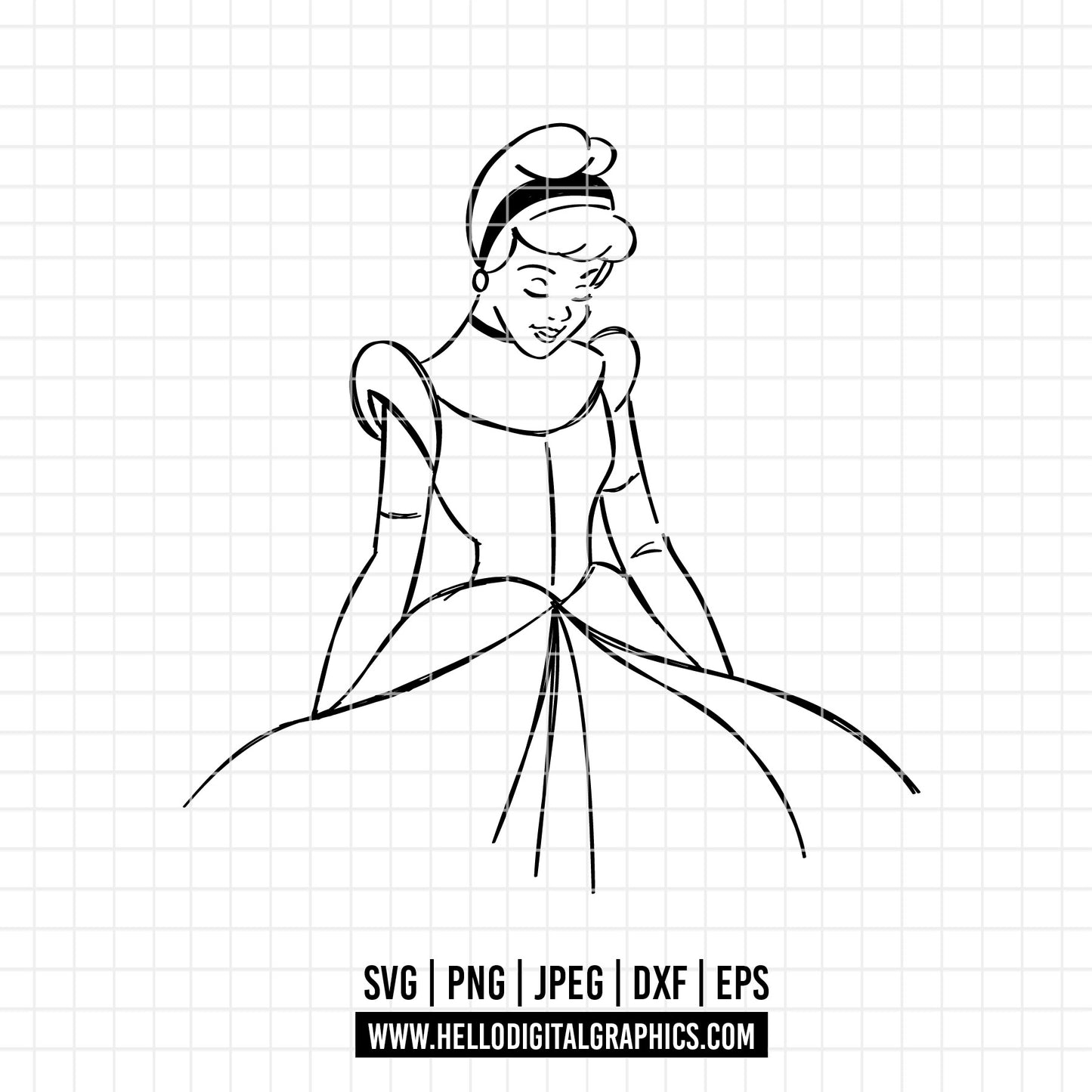 COD3654 - Cinderella svg, Princess svg, Princess for Cricut Silhouette, disney svg