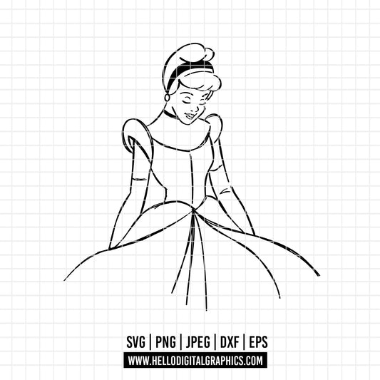 COD3654 - Cinderella svg, Princess svg, Princess for Cricut Silhouette, disney svg