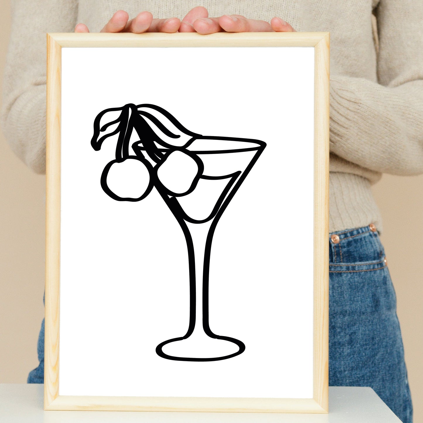 COD3663 - Doodle cocktails coquette clipart, Frames Clipart, Aesthetic frames Clipart
