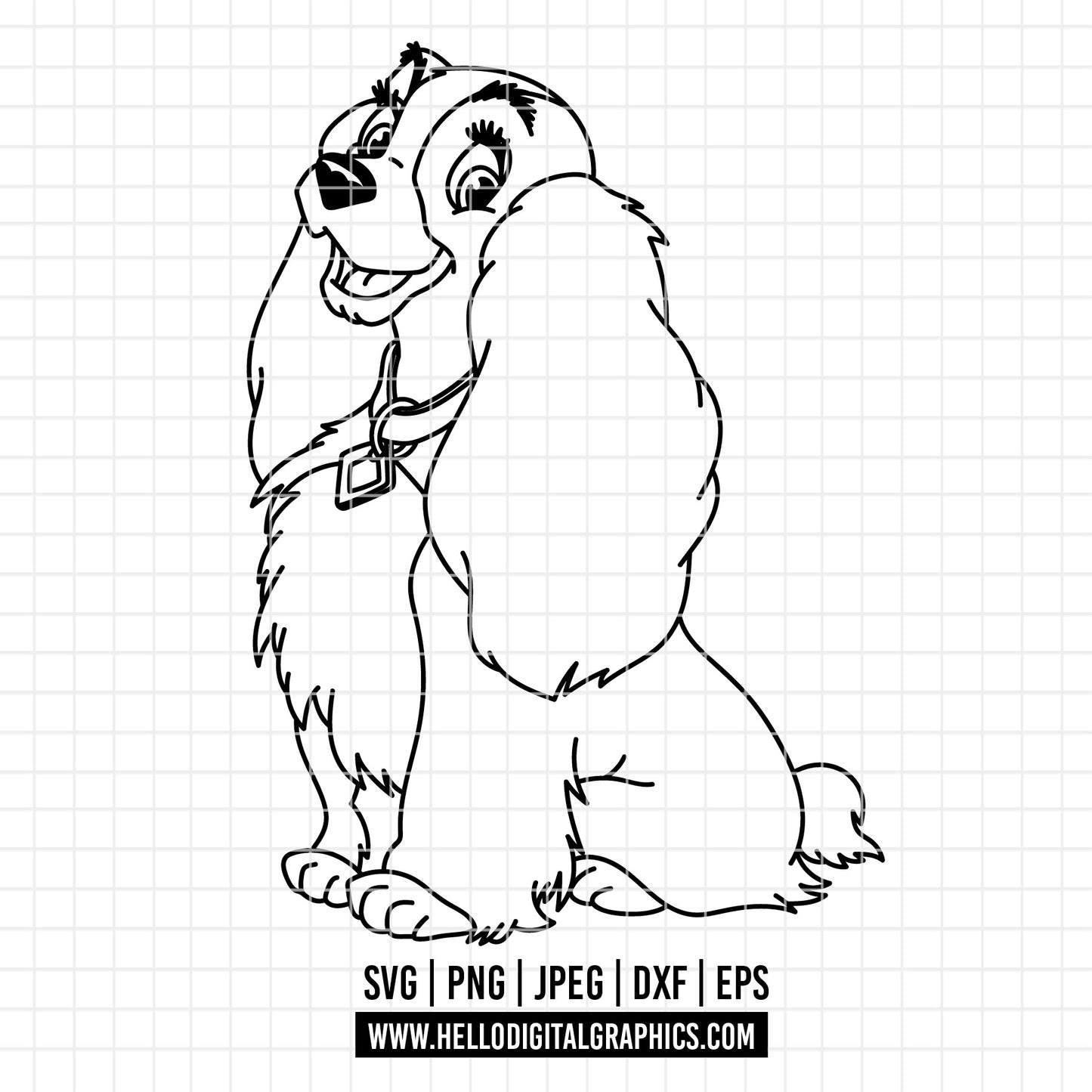 COD3686 - Lady and the Tramp - Digital Download, Instant Download, svg, dxf, eps & png