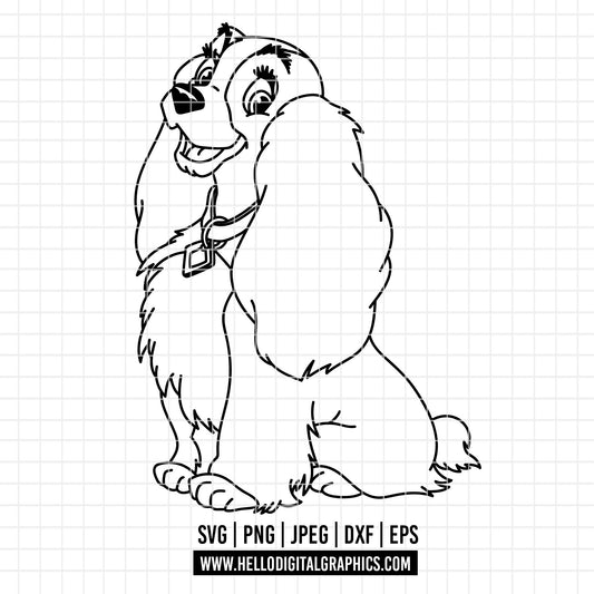 COD3686 - Lady and the Tramp - Digital Download, Instant Download, svg, dxf, eps & png