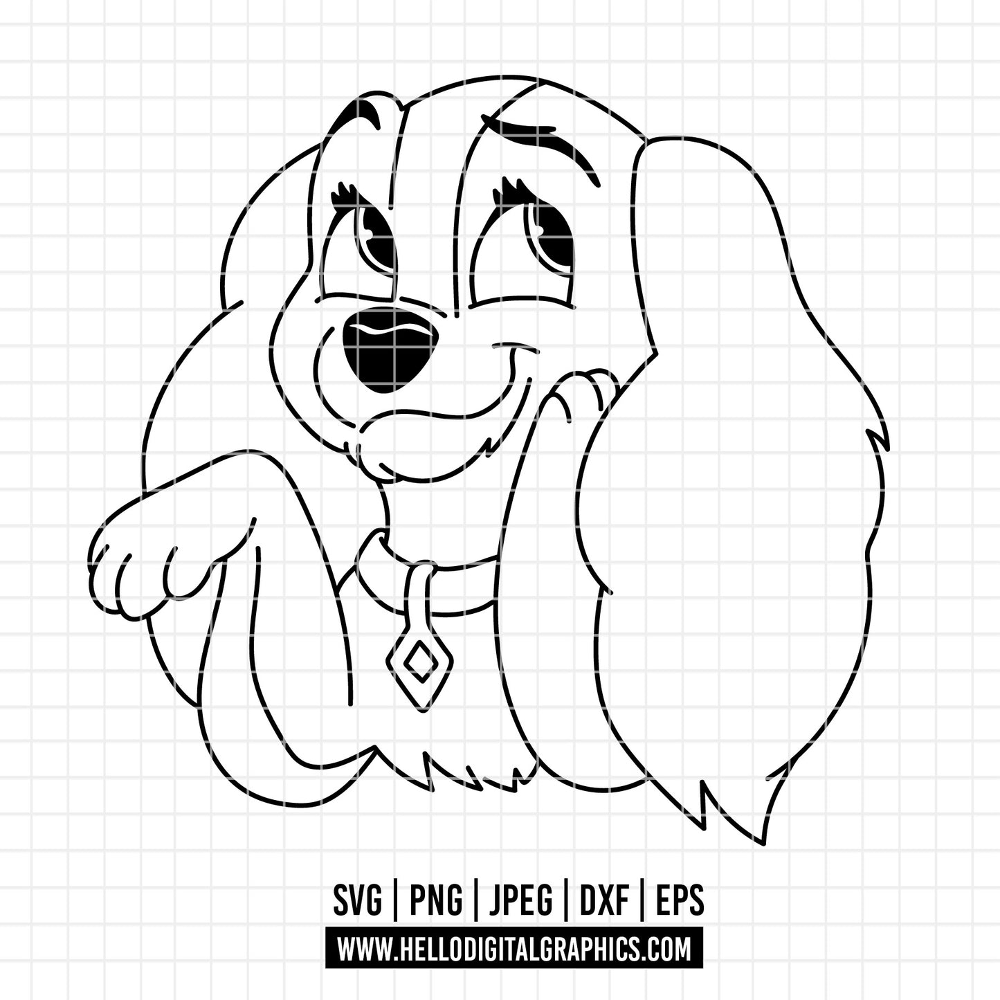 COD3688 - Lady and the Tramp - Digital Download, Instant Download, svg, dxf, eps & png