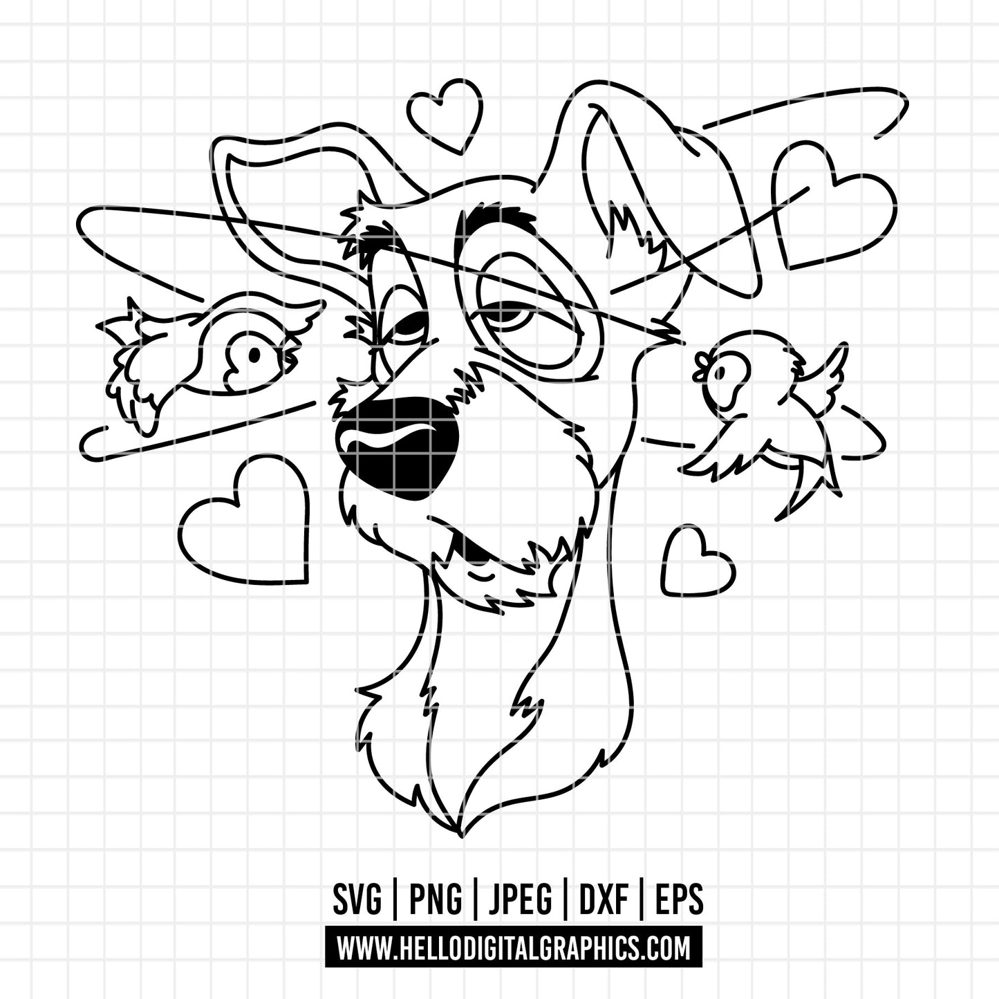 COD3689 - Lady and the Tramp - Digital Download, Instant Download, svg, dxf, eps & png