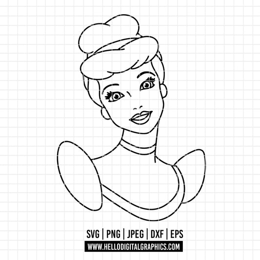 COD3710 - Cinderella svg, Princess svg, Princess for Cricut Silhouette, disney svg