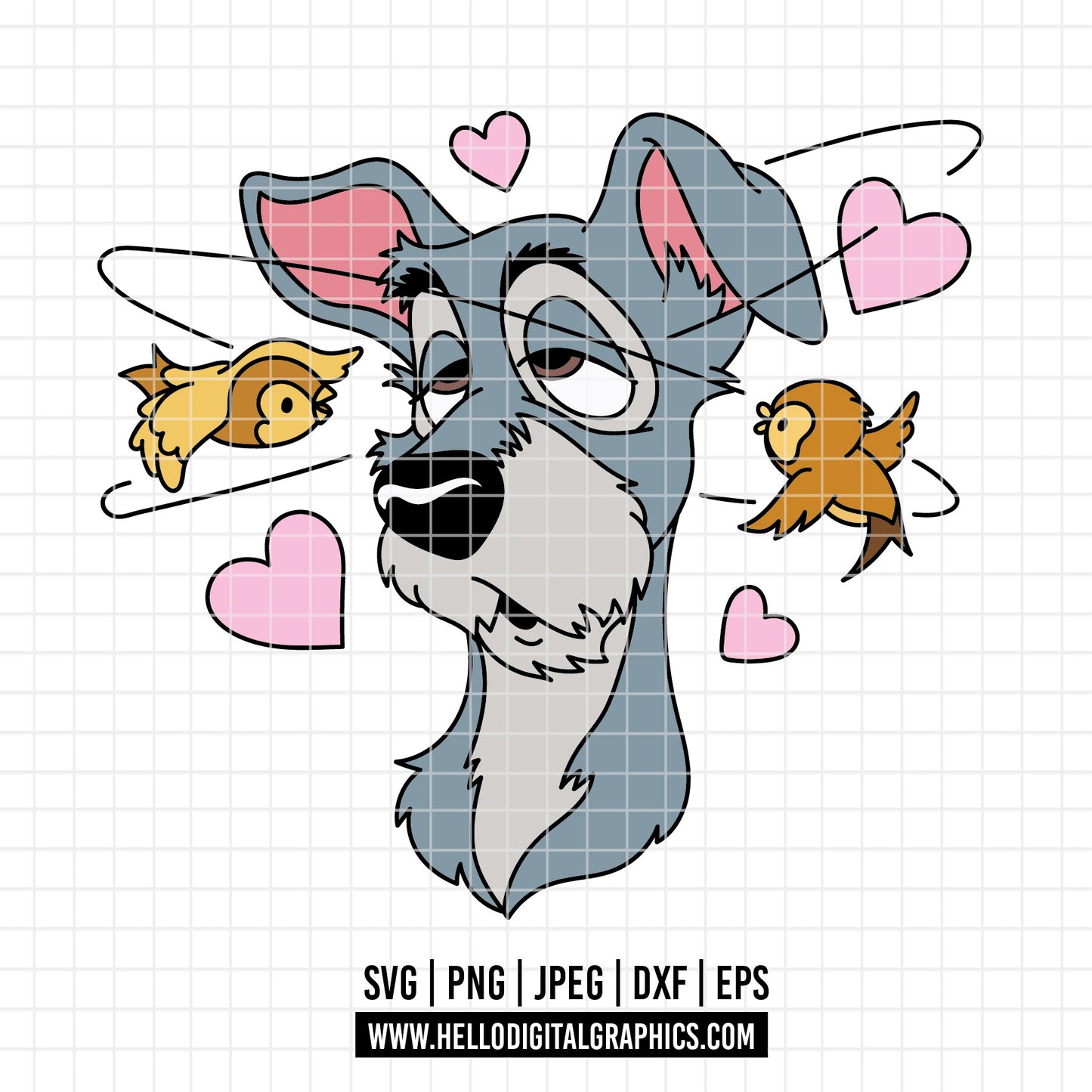 COD3712 - Lady and the Tramp - Digital Download, Instant Download, svg, dxf, eps & png
