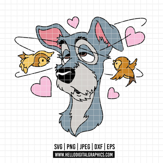 COD3712 - Lady and the Tramp - Digital Download, Instant Download, svg, dxf, eps & png