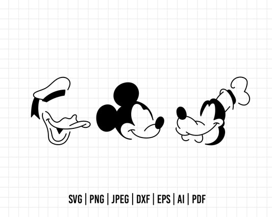 COD373- Mickey svg, Friends svg, Disney svg, mickey svg, minnie svg, pluto svg, goffy svg, donald svg, Silhouette, Cricut