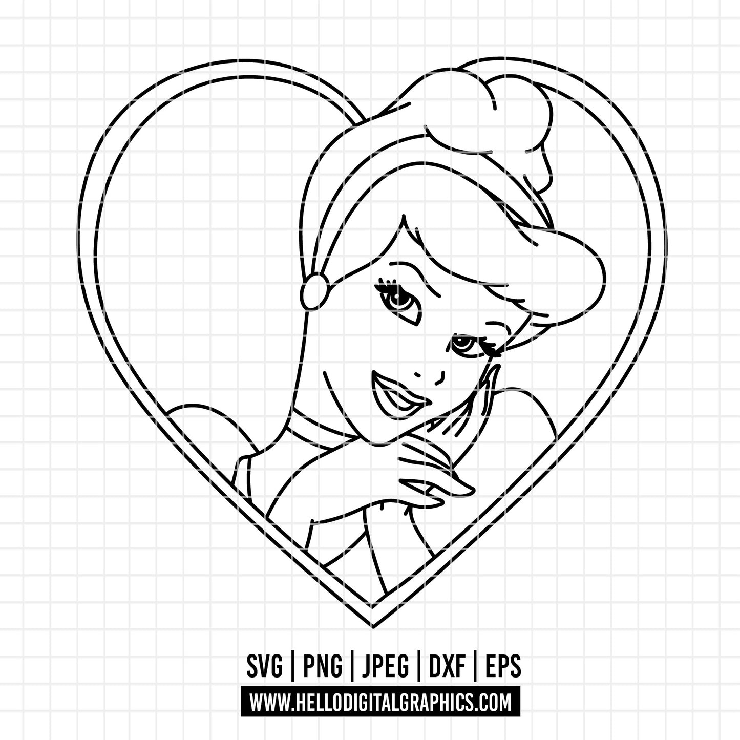 COD3741 - Cinderella svg, Princess svg, Princess for Cricut Silhouette, disney svg