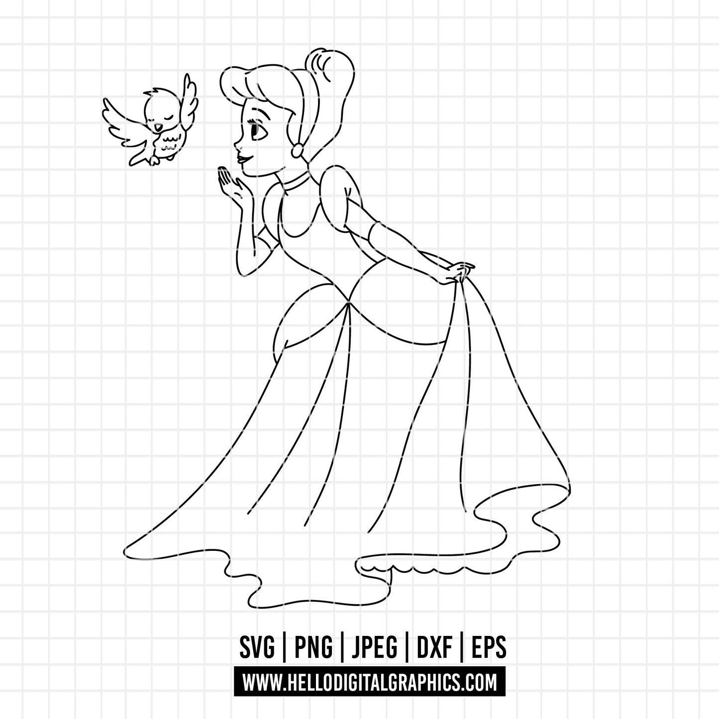 COD3743 - Cinderella svg, Princess svg, Princess for Cricut Silhouette, disney svg