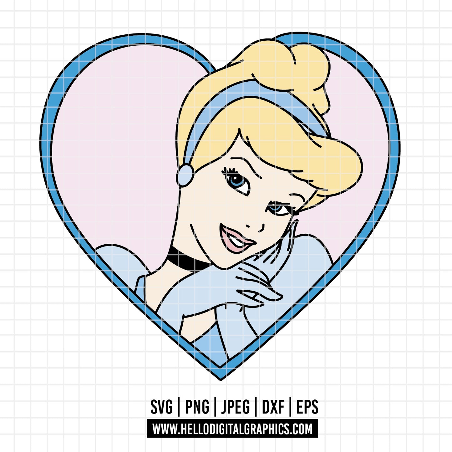COD3760 - Cinderella svg, Princess svg, Princess for Cricut Silhouette, disney svg