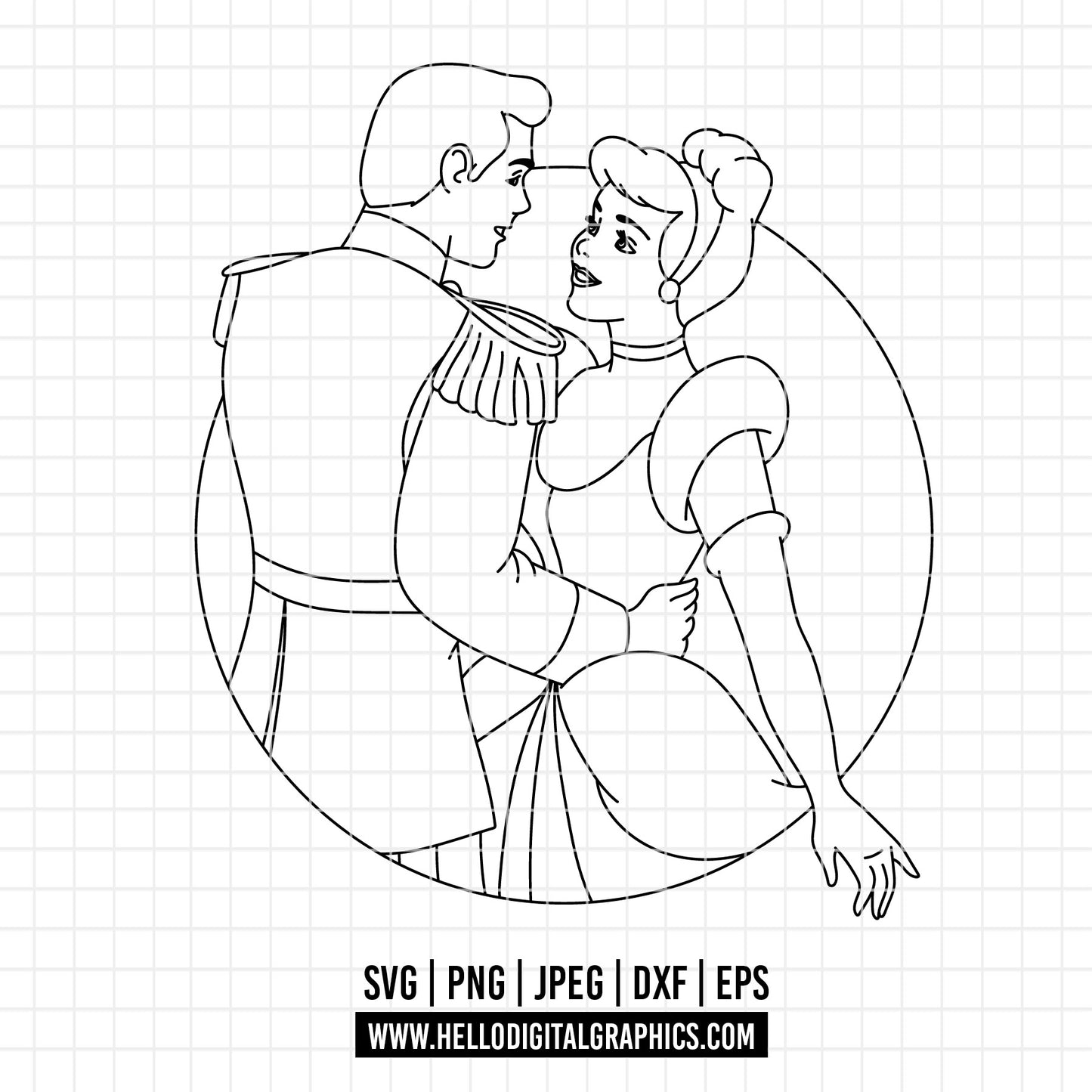 COD3761 - Cinderella svg, Princess svg, Princess for Cricut Silhouette, disney svg