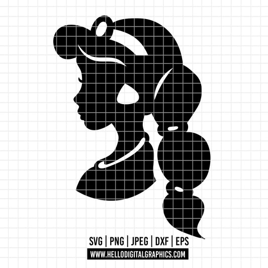 COD3784 - Jasmine Svg, Princess Svg, Indian Princess svg, Arabian Princess SVG, Aladdin svg, Princess svg, silhouette svg