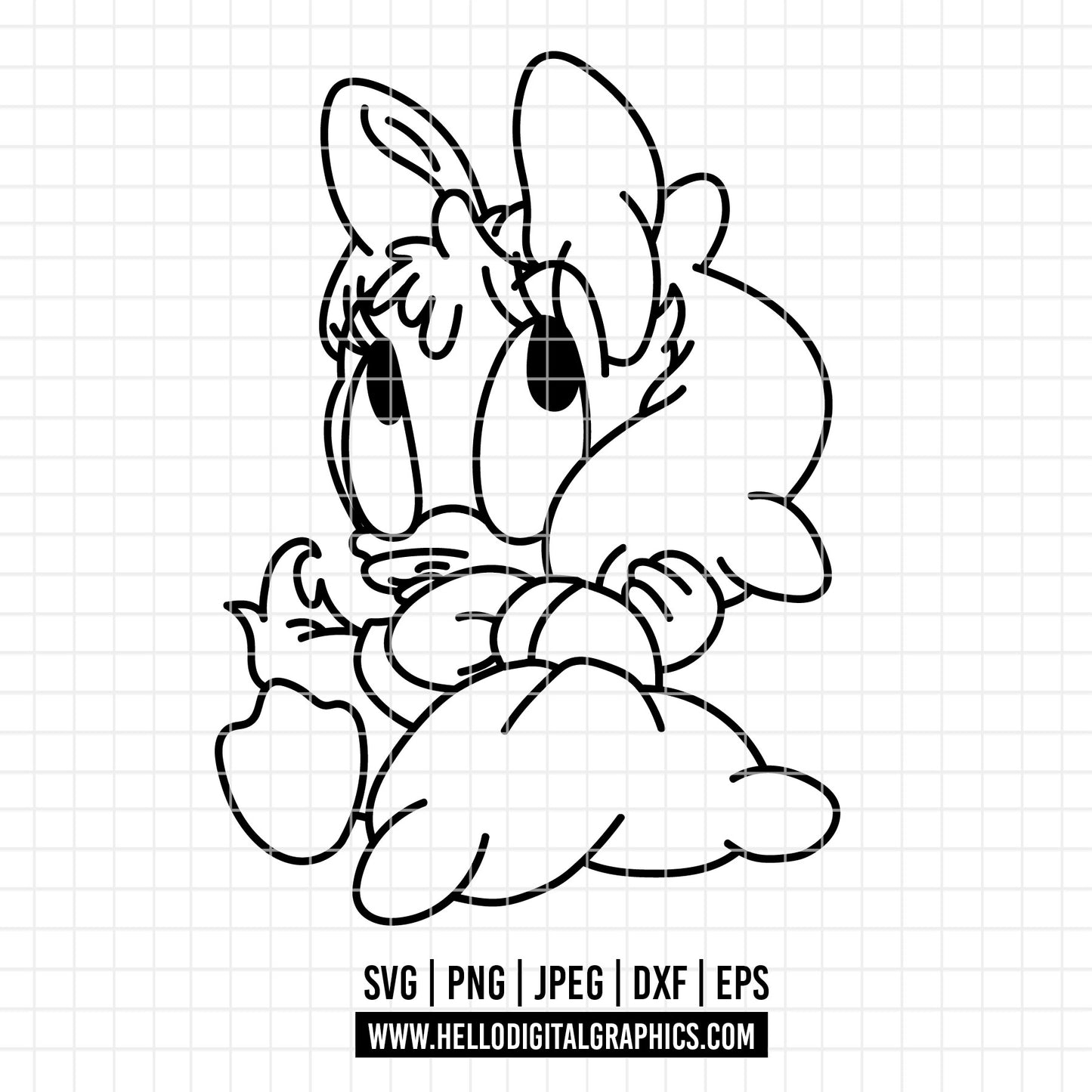 COD3786 - Daisy baby svg, Disney svg, Daisy clipart, Daisy dtf, Silhouette, Cricut