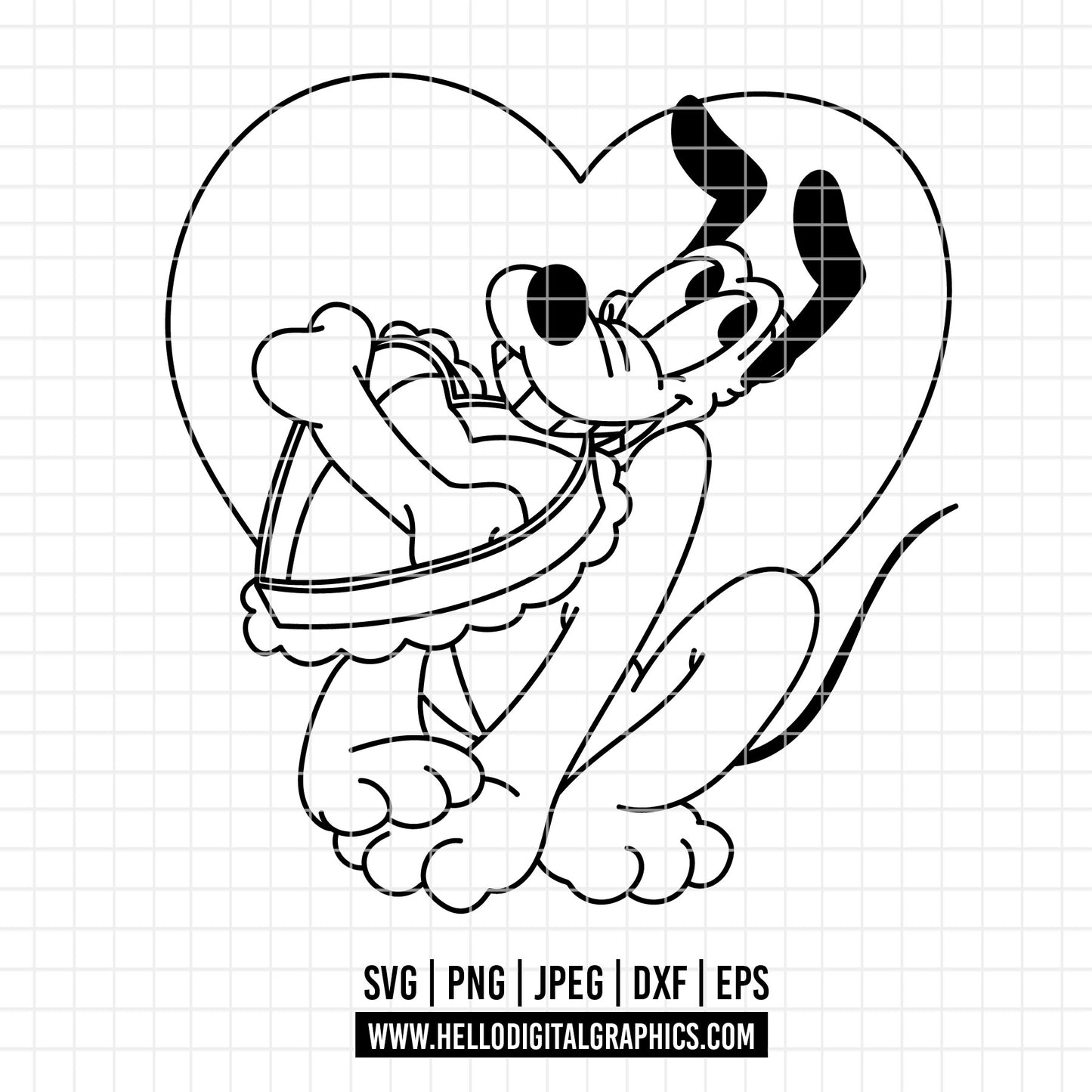 COD3792 - Pluto svg, dog svg, Pluto Silhouette, Cricut, disney svg