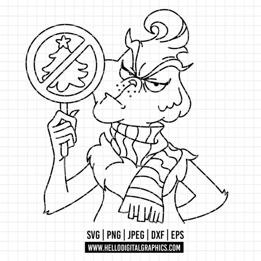 COD3808 - Grinch Face Svg, Green Character svg, Grinch Christmas svg, christmas svg