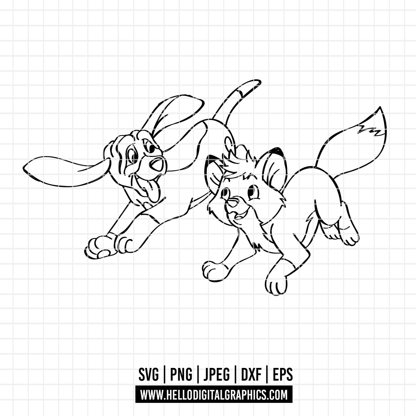 COD3818 - The Fox and the Hound svg, The Fox and the Hound clipart, Disney svg