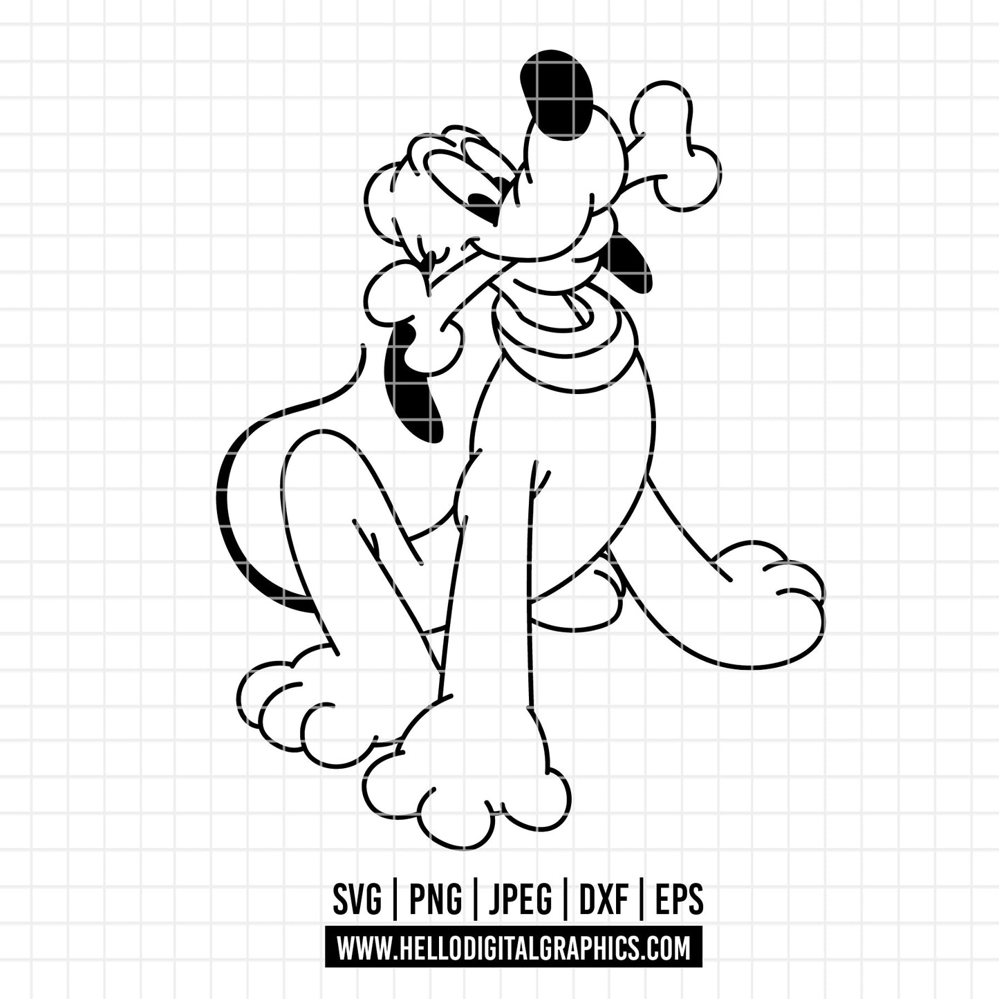 COD3841 - Pluto svg, dog svg, Pluto Silhouette, Cricut, disney svg