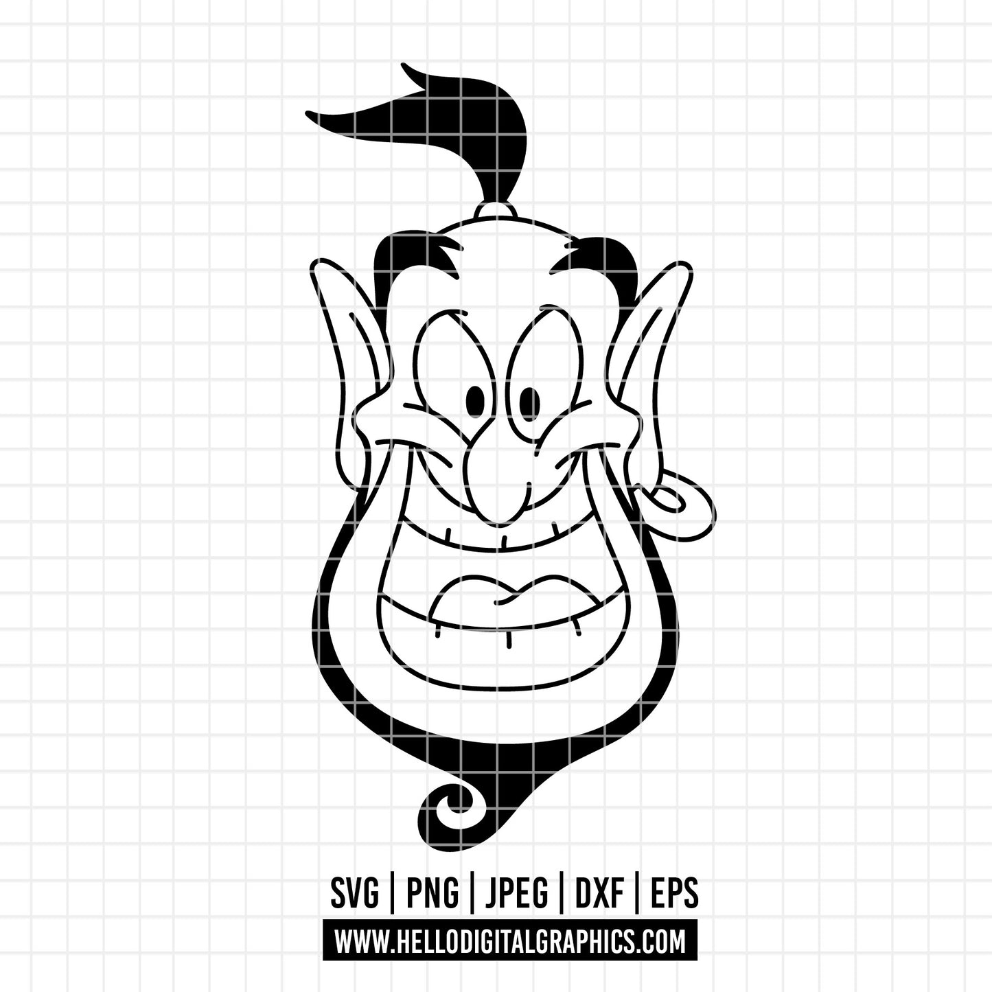 COD3845 - Genie svg, aladdin genie, Aladdin svg, Princess svg, silhouette svg, disney svg