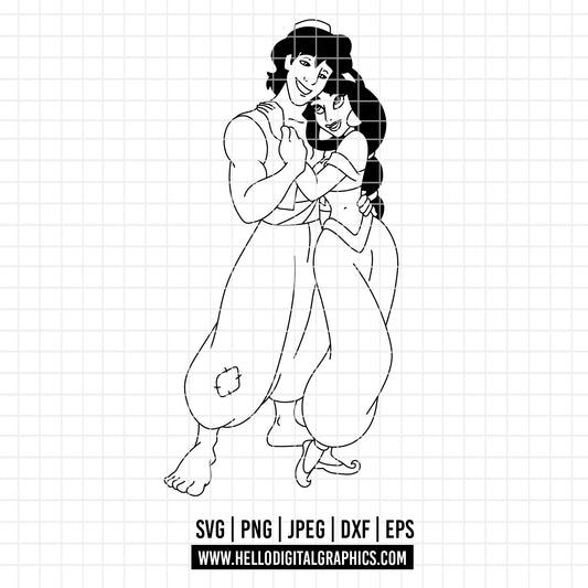 COD3847 - Genie svg, aladdin genie, Aladdin svg, Princess svg, silhouette svg, disney svg