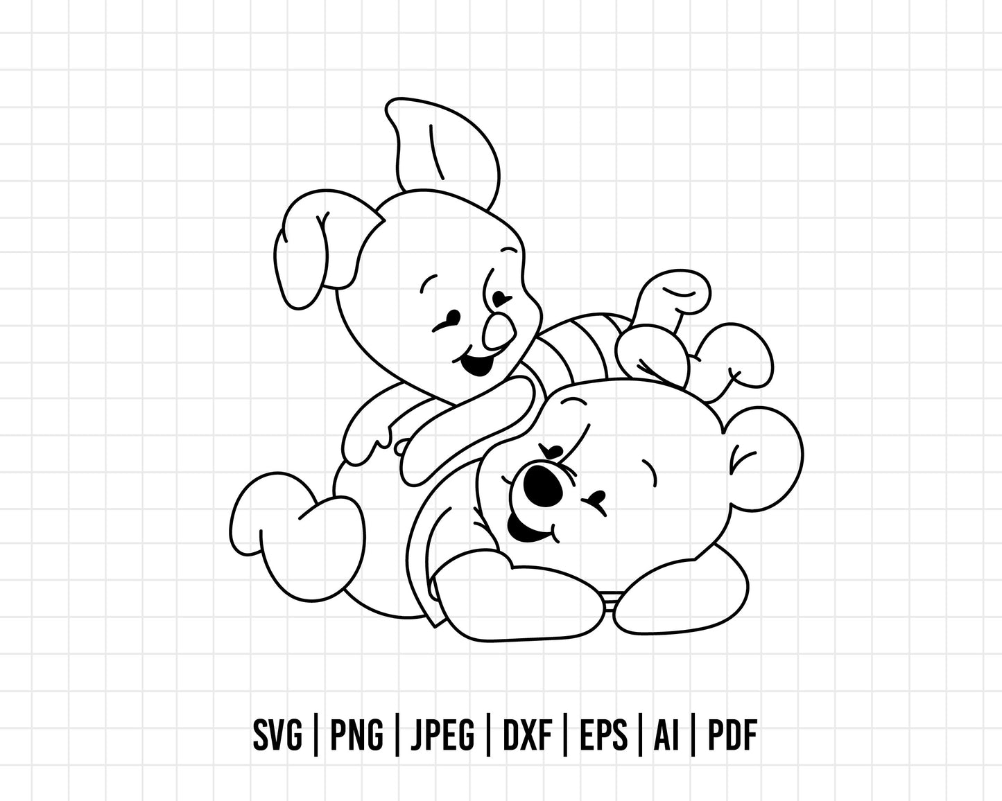 COD386- Piglet and pooh svg, Winnie the pooh svg, disney svg