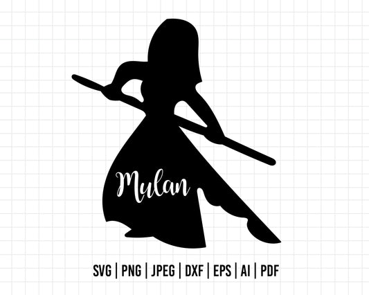 COD39- Mulan svg, Disney svg, Disney princess svg, cricut, silhouette, Princess svg