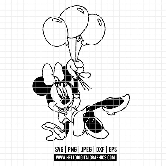 COD3901- Minnie Birthday squad svg, birthday svg, minnie svg, castle svg, Silhouette, Cricut