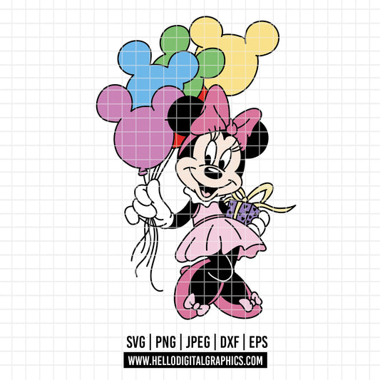 COD3902- Minnie Birthday squad svg, birthday svg, minnie svg, castle svg, Silhouette, Cricut